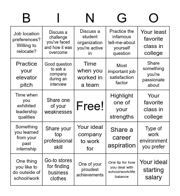 SWE EXPO Pre-Game Bingo Card