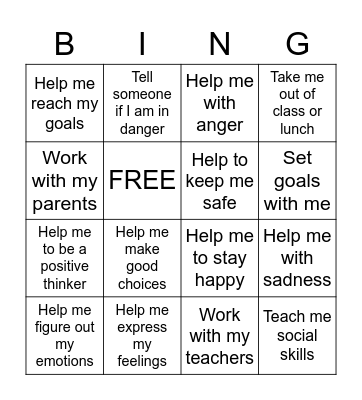 My School Counselor Can... Bingo Card