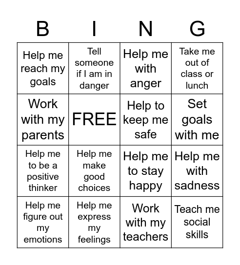 My School Counselor Can... Bingo Card