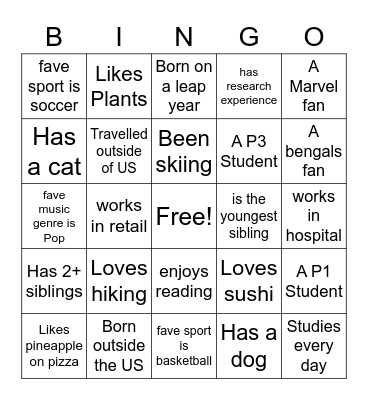 SNPhA Bingo Card