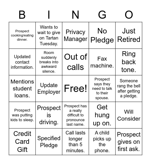 MC DX Center BINGO Card