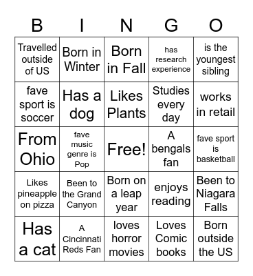 SNPhA Bingo Card