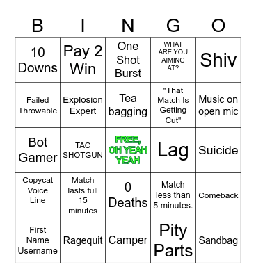 TLOU BINGO Card