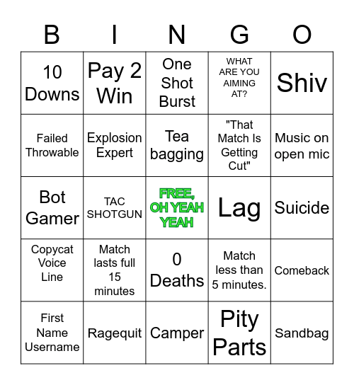 TLOU BINGO Card