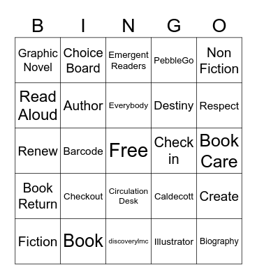Library Terms Bingo Card