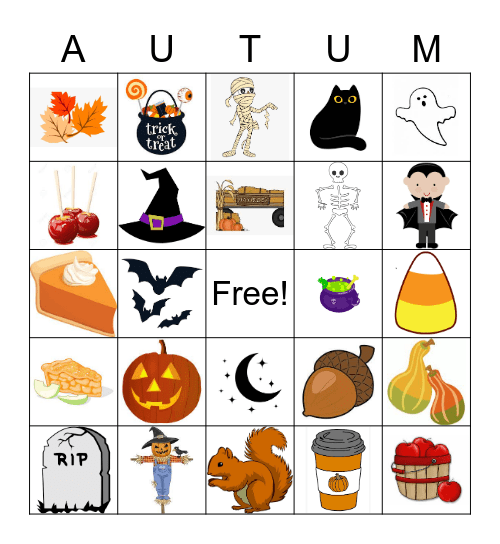 Fall Bingo Card