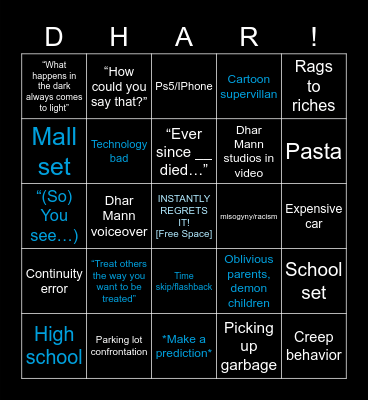 Dhar Mann Bingo Card
