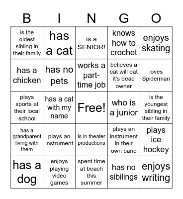 Someone Who... Bingo Card