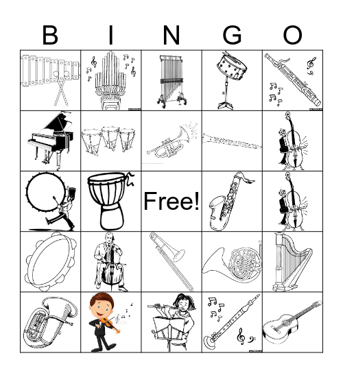 Instrument Bingo Card