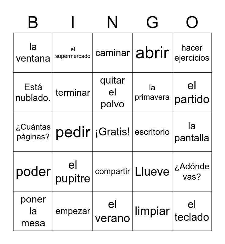 REPASO SPIII Bingo Card