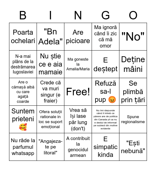 ALIN BINGO Card