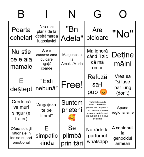 ALIN BINGO Card