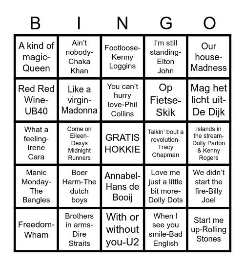 OSC  MUZIEK BINGO! Bingo Card