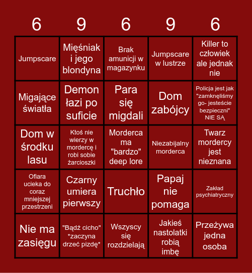 HORROR BE LIKE Bingo Card