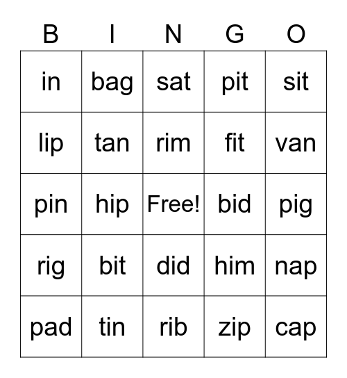 Level 3 Bingo Card