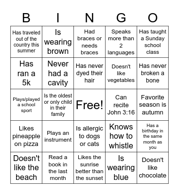 Chapter Crew BINGO! Bingo Card