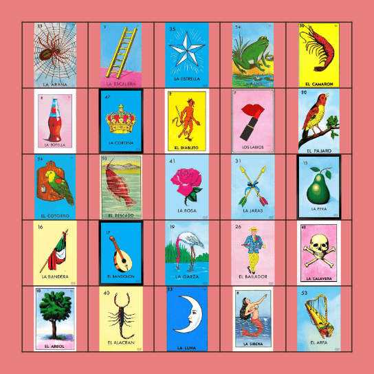 Lotería Mexicana Bingo Card