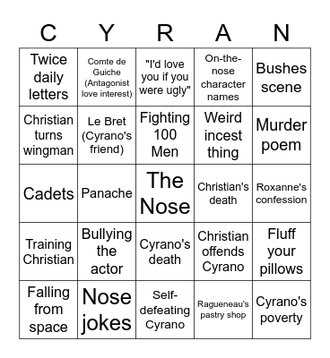 Bingo de Bergerac Bingo Card