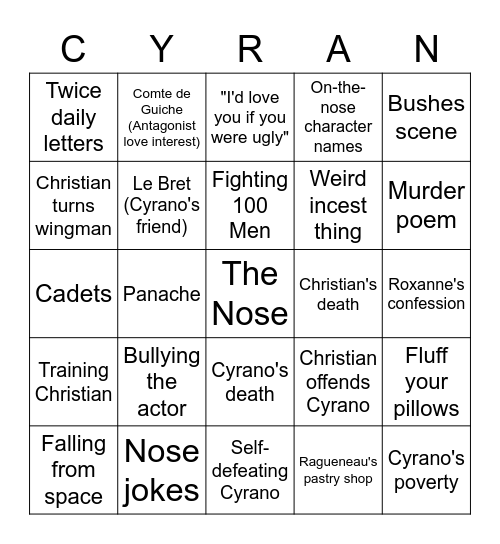 Bingo de Bergerac Bingo Card