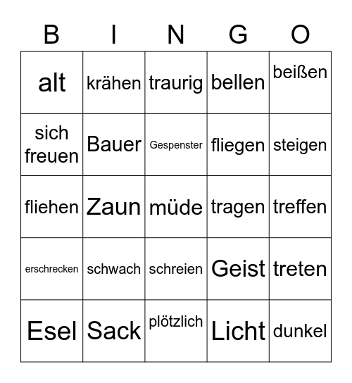 Bremer Stadtmusikanten Bingo Card