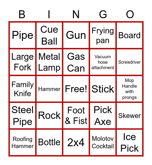 ASSAULT BINGO Card