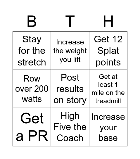 Beat the Heat Bingo Card