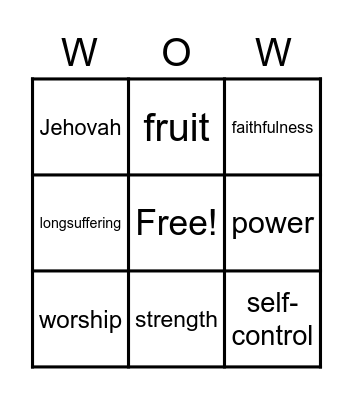 GOD'S PLAN FOR YOUR LIFE Bingo Card