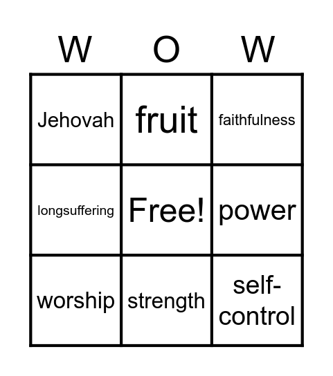 GOD'S PLAN FOR YOUR LIFE Bingo Card