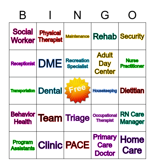 PACE Bingo Card