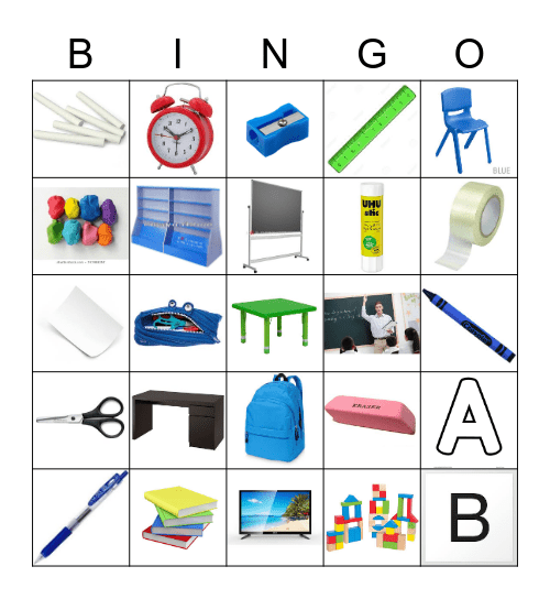 School Supplies Bingo Card