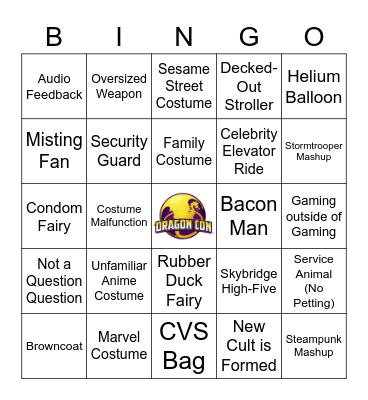 DragonCon 2022 Bingo Card