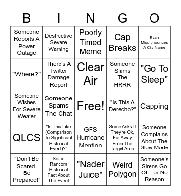Ryan Hall Y'all Bingo (Discord & Stream) Bingo Card