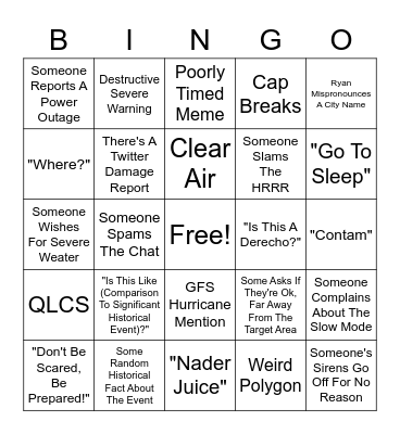 Ryan Hall Y'all Bingo (Discord & Stream) Bingo Card