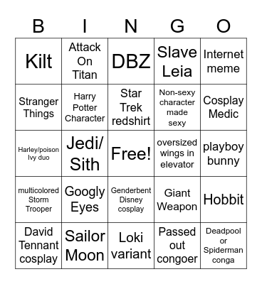 Dragon Con Bingo 2022 Bingo Card
