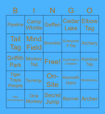 FULCRUM FALL!!! Bingo Card