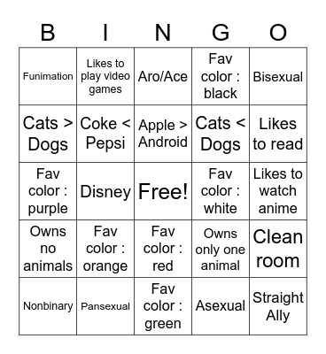 FPC Icebreaker Bingo ! Bingo Card
