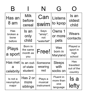 HLSC100 Bingo! Bingo Card