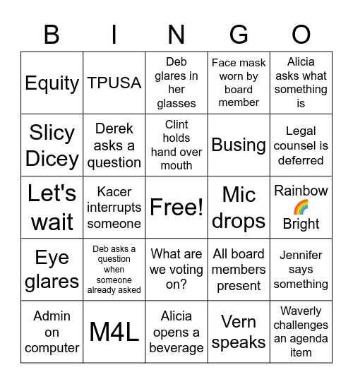 BINGO 8.29.2022 Bingo Card