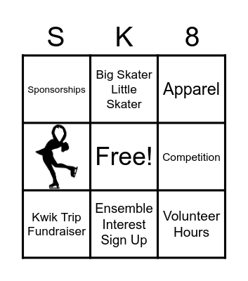 Hutchinson Figure Skating 22-23 Bingo Card