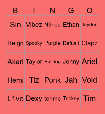 Close Friends? Bingo Card