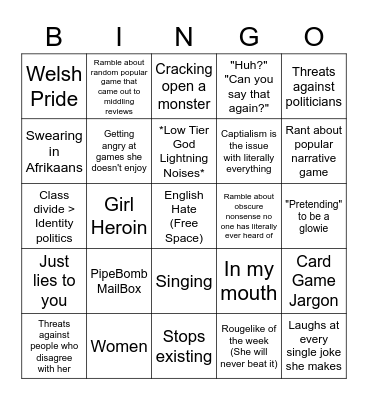 Vi's VC Bingo Card