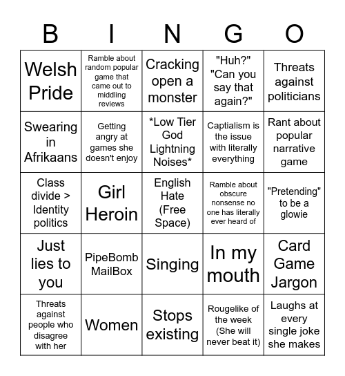 Vi's VC Bingo Card