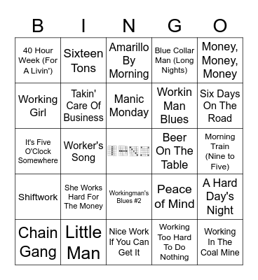 "Labor Day" Bingo Card