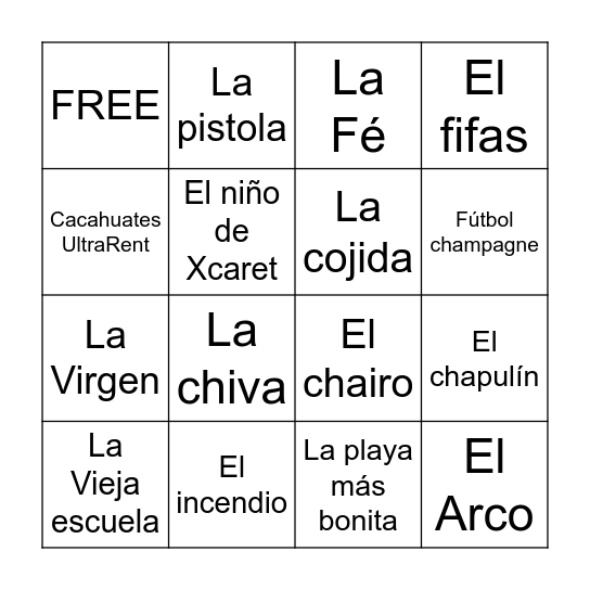 La loterie Bingo Card