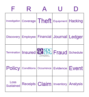 Commercial Fidelity Bingo Card