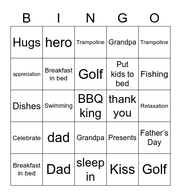 Happy Father's Day! Bingo Card