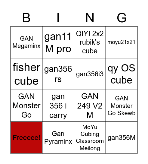 rubik Bingo Card