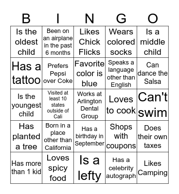 ADG Bingo Card