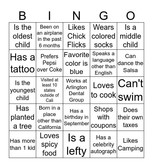 ADG Bingo Card