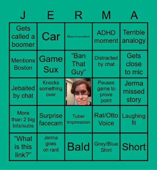 Jerma Bingo Card